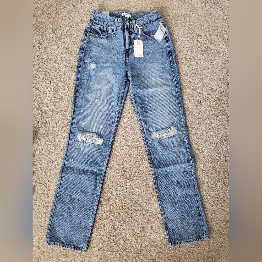 💚HP💚NWT Good American Good 90s Icon Jean's in Indigo Blue - Picture 5 of 14